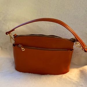 Divina Firenza Orange Leather Purse NWOT